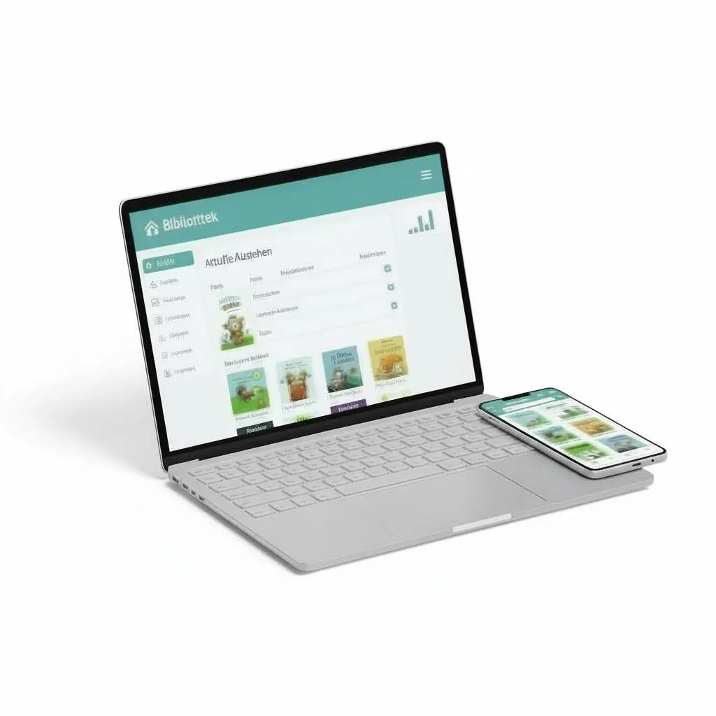 Vorschau der Bibliotheks-App auf zwei Smartphones