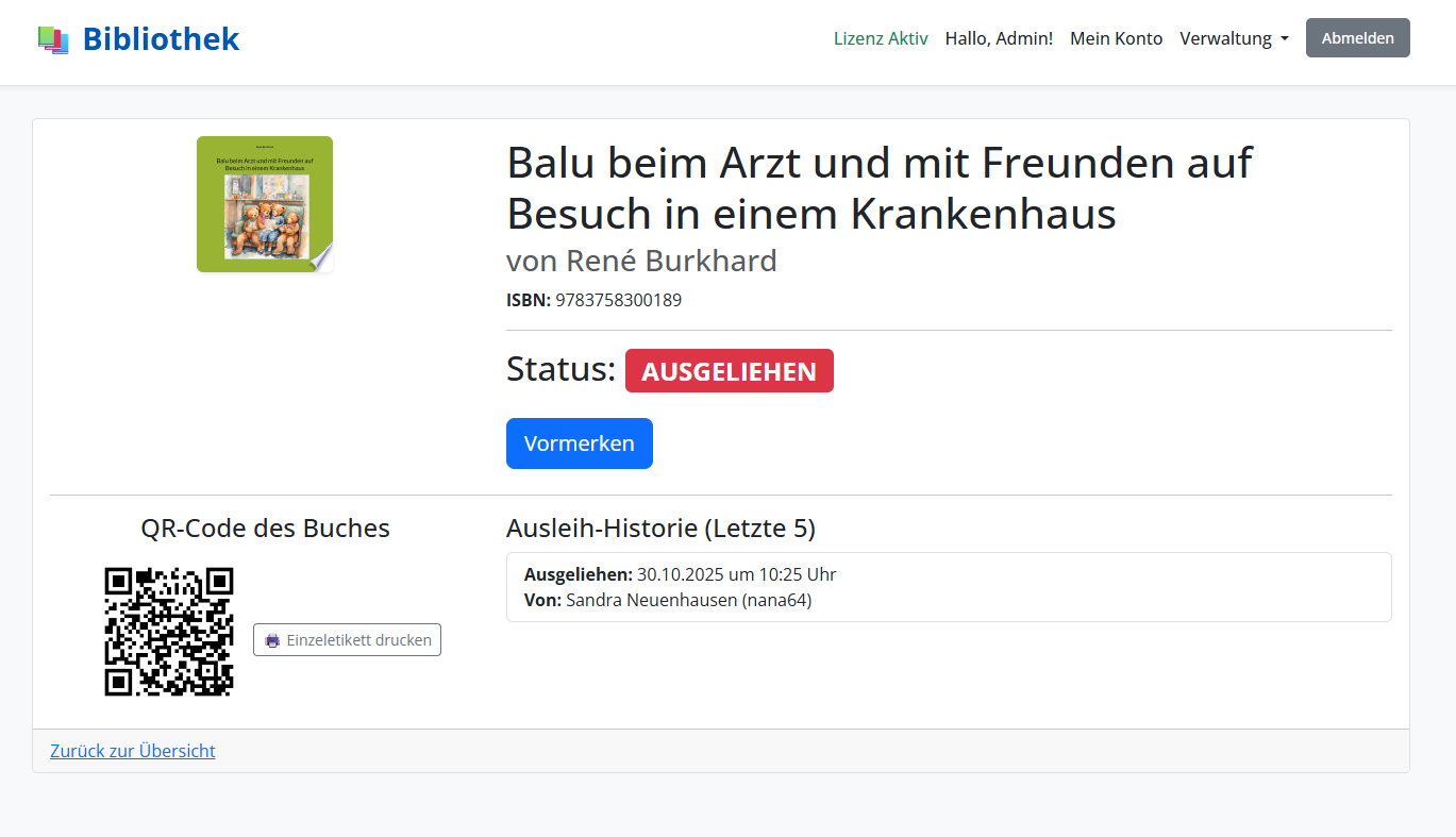 Buch-Detailseite Screenshot